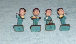 THE BEATLES VINTAGE CAKE TOPPERS BOBBLEHEAD NODDERS SET OF 4 WITH 5