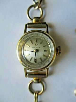Vintage Omega Ladies 14k Solid Gold 17 Jewels Wristwatch Watch