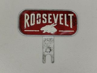 Vintage Usa Political Roosevelt Donkey License Plate Topper Car Badge Emblem