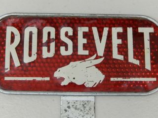 Vintage USA Political Roosevelt Donkey License Plate Topper Car Badge Emblem 3