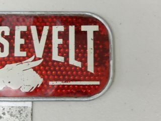 Vintage USA Political Roosevelt Donkey License Plate Topper Car Badge Emblem 4