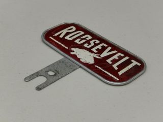 Vintage USA Political Roosevelt Donkey License Plate Topper Car Badge Emblem 6