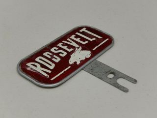 Vintage USA Political Roosevelt Donkey License Plate Topper Car Badge Emblem 7