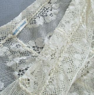 Antique Creamy French NORMANDY LACE Bed Cover 102 