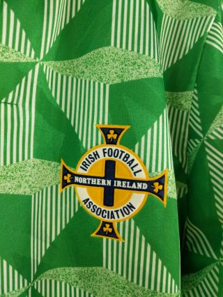 Vintage UMBRO Soccer Jersey NORTHERN IRELAND 1990/92 HOME FOOTBALL SHIRT L Flaw 2