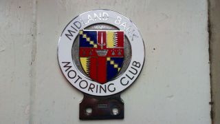 Vintage Car Badge / Mascot Midland Bank Motoring Club Vgc By L.  Simpson