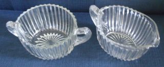 wonderful set of Vintage Anchor Hocking Queen Mary Crystal Depression Glass 3