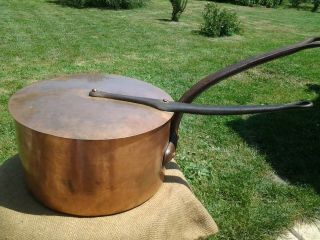 Vintage Dehillerin 3 Mm Huge Copper Sauce Stew Soup Pan Pot 28 Cm/11 Inch W/lid