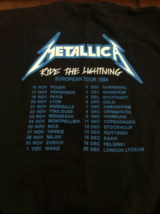 VTG Metallica Ride The Lightning European Tour Sweatshirt Metal Thrash Anthrax 4