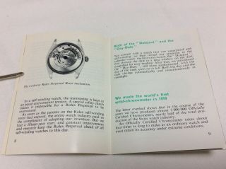 Rolex Your Rolex Vintage 1972 Booklet In English RARE, 6