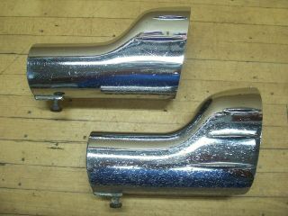 Vintage Finned Muffler Exhaust Tip Extensions Ford Chevy Dodge Custom Accessory