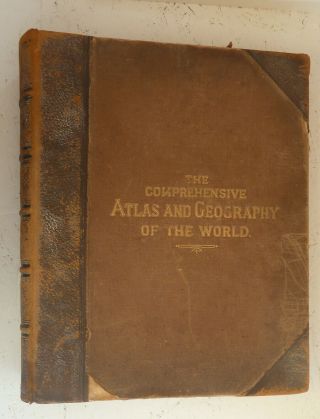 Large Vintage Book Comprehensive Atlas And Geography Of The World Blackie 1882