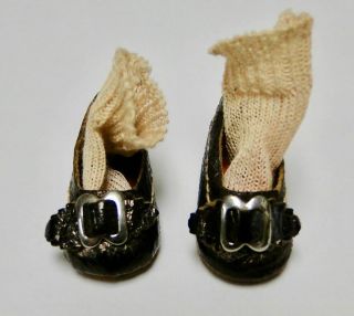 Antique Marked Little Doll Shoes,  Socks French Jumeau/ Gaultier / Bru 4