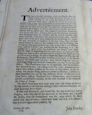 THE LAWS & GOVERNMENT OF ENGLAND/RARE 1689 Ed.  /BACON & SELDEN/FINE LEATHER FOLIO 4