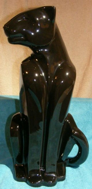 Vtg Haeger Ceramic Art Deco Black Jungle Cat 20.  5 " 6048 Minor Marks