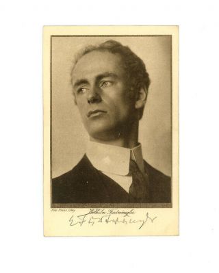 Wilhelm Furtwangler Vintage Signed Postcard Greatest German Conductor
