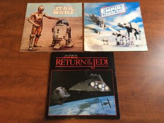 Vintage 1977 The Story Of Star Wars Set Of 3 Books: Star Wars,  Esb,  Rotj