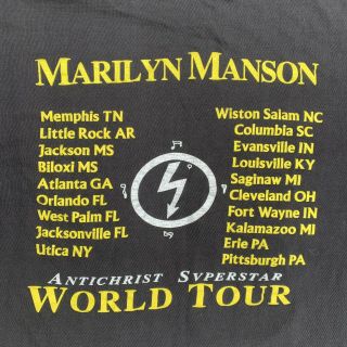 Vintage Marilyn Manson Antichrist Superstar Tour T - Shirt L RARE Tee Paradise 4