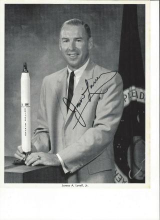 Jim James Lovell Signed Vintage Nasa 8x10 Litho Apollo 8 13