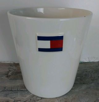 Vtg 1998 Tommy Hilfiger Home Waste Basket Trash Can Bathroom Kitchen Ceramic 9 "