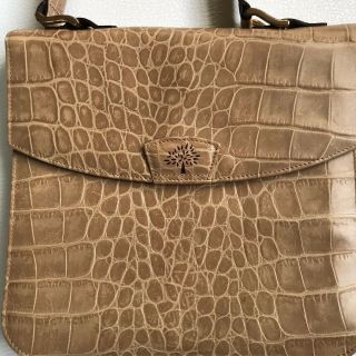 Mulberry Womens Vintage Croc Print Tan Leather Shoulder Bag