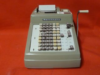 Vintage Burroughs Portable Adding Machine Mechanical Collectable Calculator Old