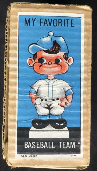 Vintage 1962 Chicago Cubs Mini Lt.  Green Base Nodder Bobblehead Cubby Bear - NOS 2