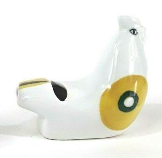 Vintage Arabia Finland Yellow Rooster Chicken Whistle Pottery Porcelain Rare