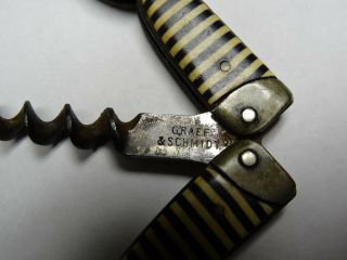 Antique Germany Lady Legs corkscrew Graef & Schmidt Rare Fully marked 2