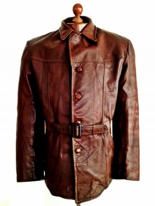 40s Ww2 German Horsehide Luftwaffe Leather Cyclist Officers Sports Jacket Coat