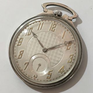 Antique Swiss Vulcain Hand Winding Pocket Watch In Art Deco Silver 0,  900 Case.