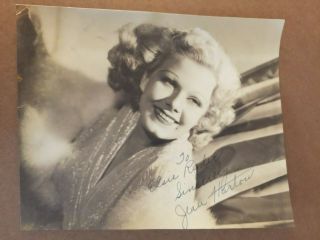 Jean Harlow Rare Early Vintage Signed 7/9 Photo Dinner At Eight