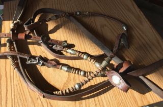 Vintage Show Horse Leather Reins ?? W/ Silver Accents