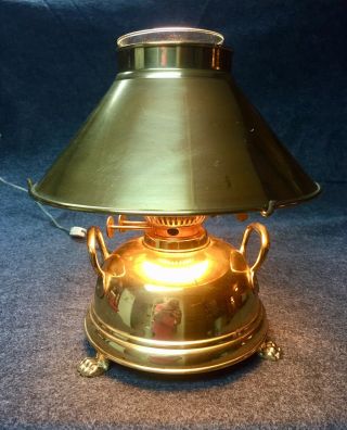 Vintage John Scott Oil Kerosene Conversion Brass Electric Lamp England 101/2” Ut