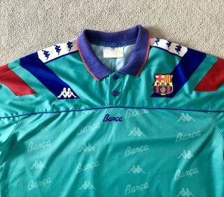 Vintage Rare Barcelona Barca Kappa Football Away Shirt Jersey XL 1992 - 95 Romario 2