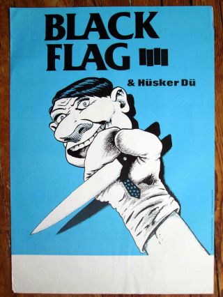 Rare Black Flag & Husker Du Tour Poster Germany 1984 Raymond Pettibon Punk