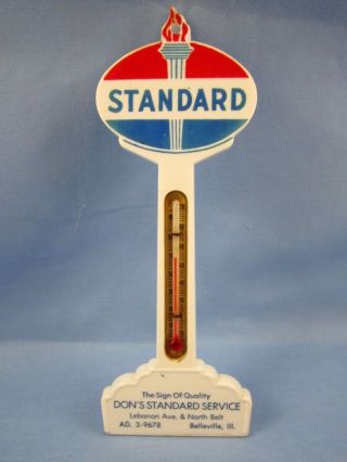 Vintage 1950 Standard / Amoco Gas & Oil Co.  Advertising Thermometer