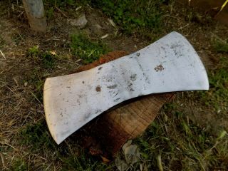 Vintage HB Hults Bruk 3 - 1/2 Lbs Double Bit Axe Head,  Made In Sweden Drop Forged 7