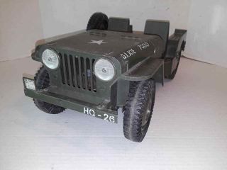 Vintage 1960s GI JOE by Hasbro 7000 5 STAR HQ 26 Army JEEP Battery Operated 20 