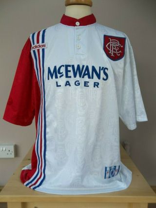Vintage Adidas Glasgow Rangers Away Shirt 1996 Mens Xl
