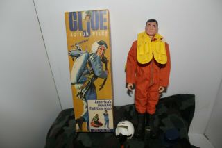 Vintage Gi Joe 1965 Action Pilot,  Maps,  Vest,  Helmet And Box Look