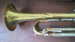 Vintage Getzen Deluxe Tone Balanced Trumpet 68885 With Vincent Bach 7CW 2