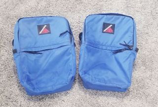 2 - Vintage Cannondale Usa Touring Cycling Panniers Bags Blue With Reflectors.