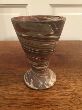 Vintage Niloak Mission Swirl Vase 5.  5” Tall Cool Rare