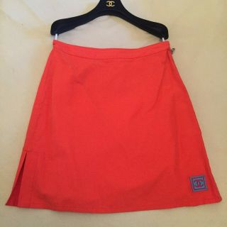 100 Authentic Vintage Chanel Orange Skirt 40 Fr (8 Us)