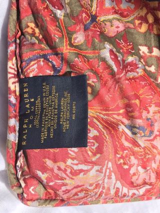 Ralph Lauren Home Galahad King Comforter Red Multicolor Paisley Medieval RARE 11