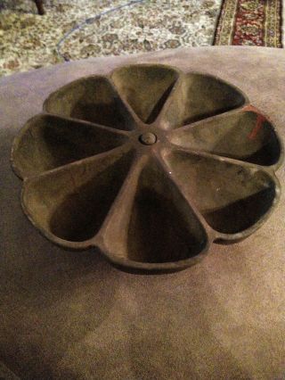 Vintage Antique Cast Iron Star Nail Cup Industrial Lazy Susan 8 - Cup Caddy