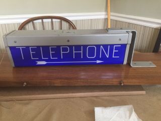 Vintage Western Electric Hanging Telephone Booth Lighted Double Sided Sign 19 "