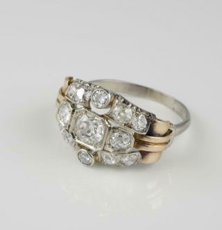Vintage Art Deco 2.  85 Ct Round White Diamond 925 Silver Antique Jewelry Ring