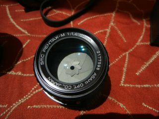 Vintage Pentax MX 35mm SLR Film Camera w/ 3 lenses,  flash,  UV filters 6